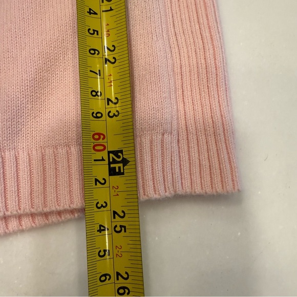 Tommy Hilfiger Women’s Pink Cotton Sweater Braided V-Neck Logo Sz M - Picture 6 of 9
